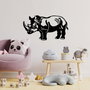 Wallity Rhino Accesorio de Pared de Metal Decorativo Negro